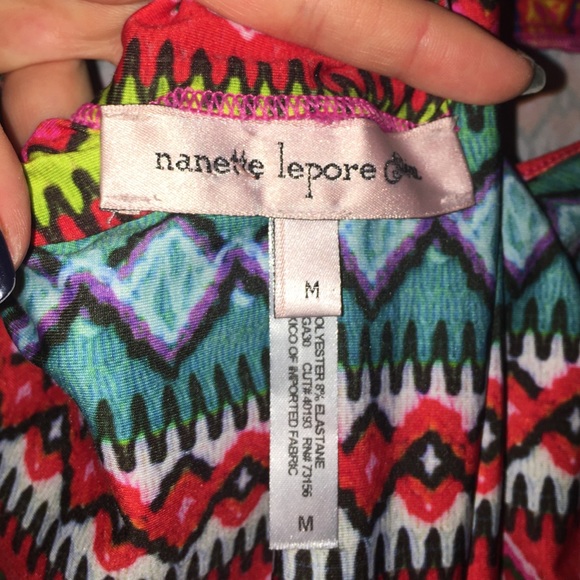 Nanette Lepore Summer Dress Neon Geometric Print - Picture 7 of 8